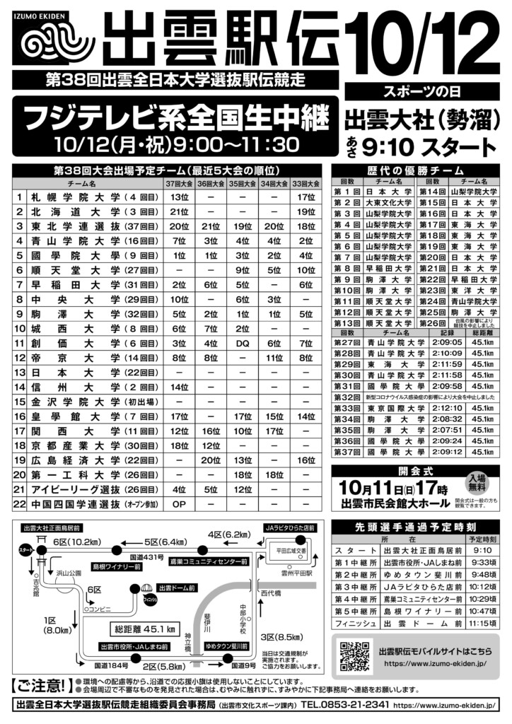 出雲駅伝中継